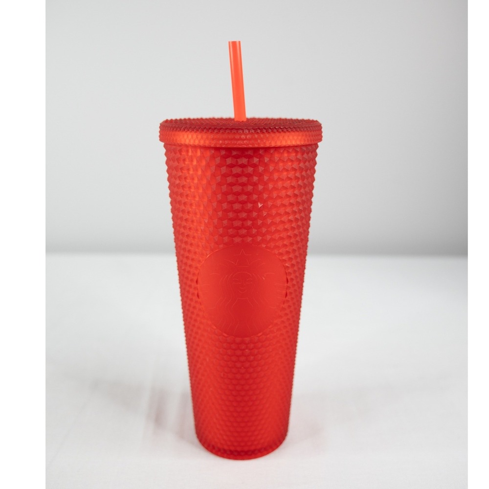 Starbucks Tumbler 24oz Red New Studded Matte‎ Venti Cold Cup 011121346